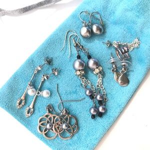 Bundle of 6 silver earrings